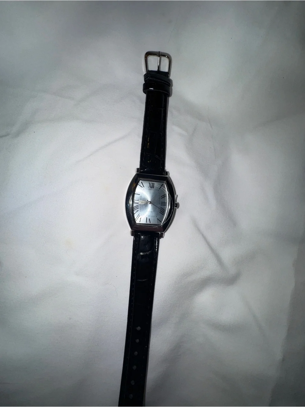 Classic Black Leather Strap His AND Hers Watches 2-for 1 with Silver-Tone Case